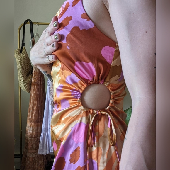 New w tags Christian LaCroix Keyhole Satin Mini Dress - Picture 5 of 6